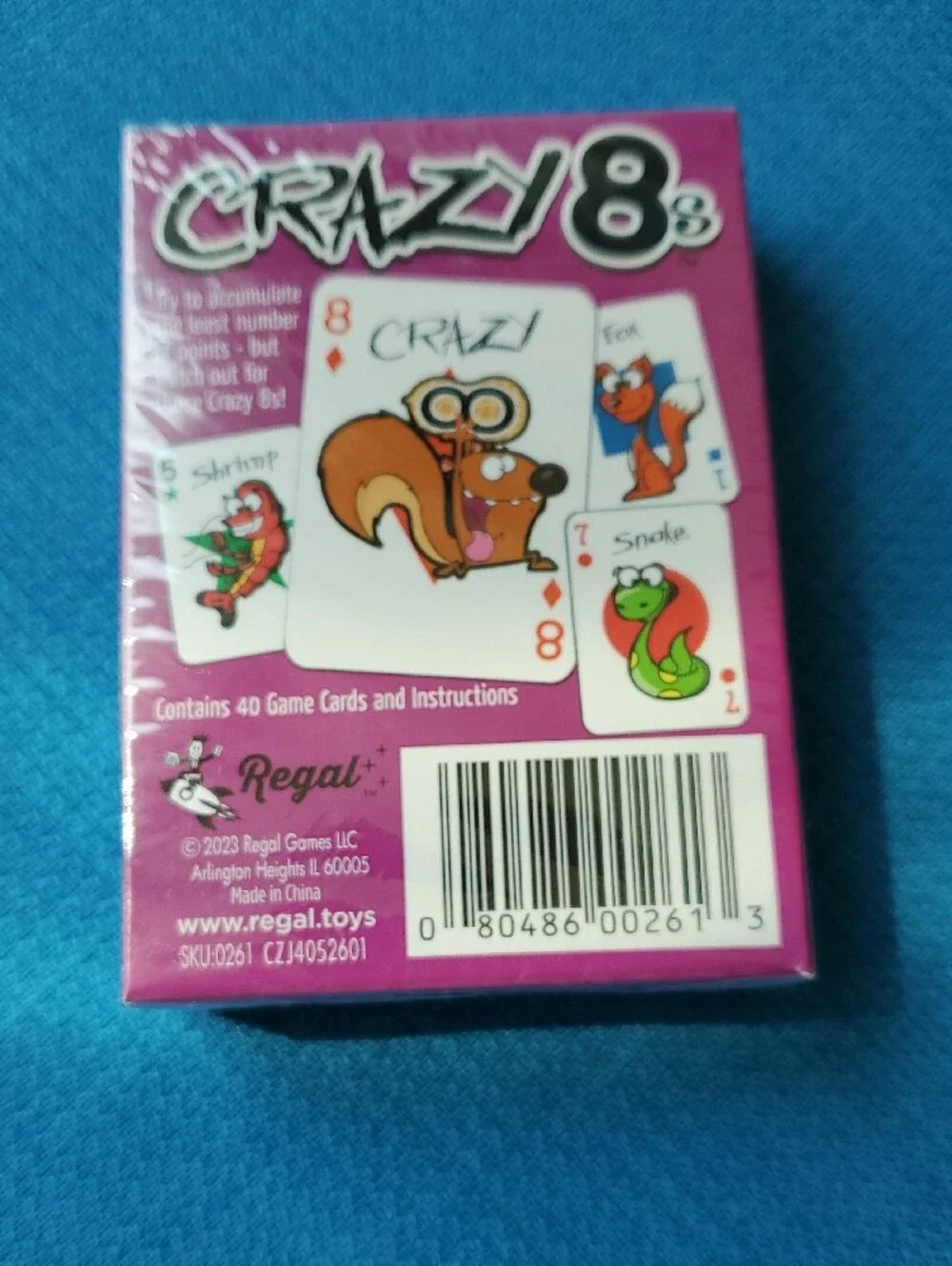 Crazy 8s Card Game by - Bright Pink Family Card Game